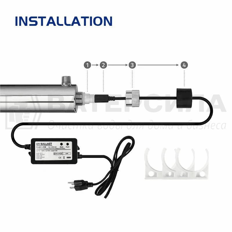 Лампа UV-25W-R (6GPM, 1/2" NEW) Китай — изображение 3