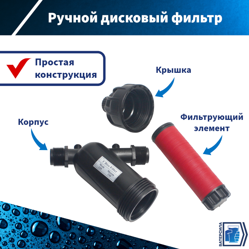 Фильтр магистральный дисковый Raifil F32YD 130 мкм, 1" — изображение 2